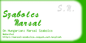 szabolcs marsal business card